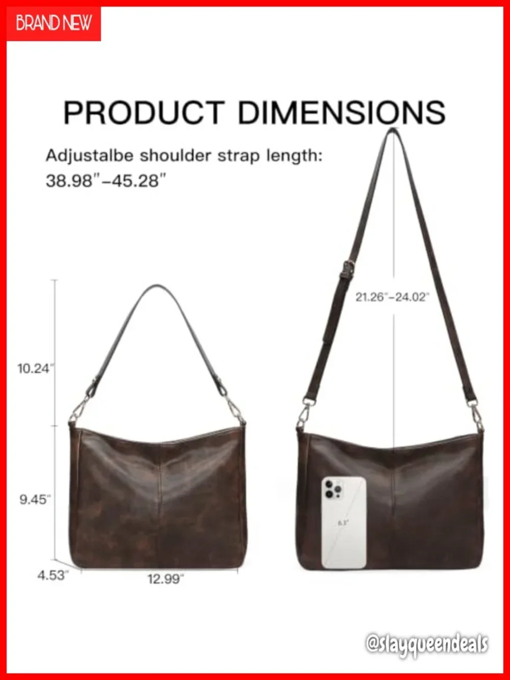 Soft Vegan Leather Hobo Shoulder Crossbody Bag